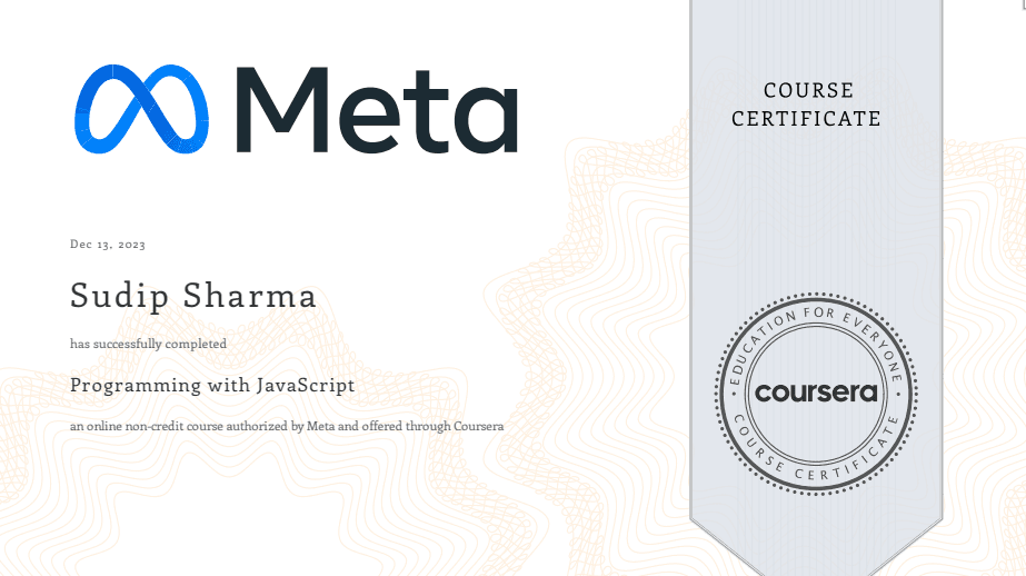 Meta certified Programming in Java Script
